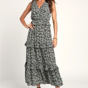 Lulu's On Trend Summer Tiered Floral Midi Dress